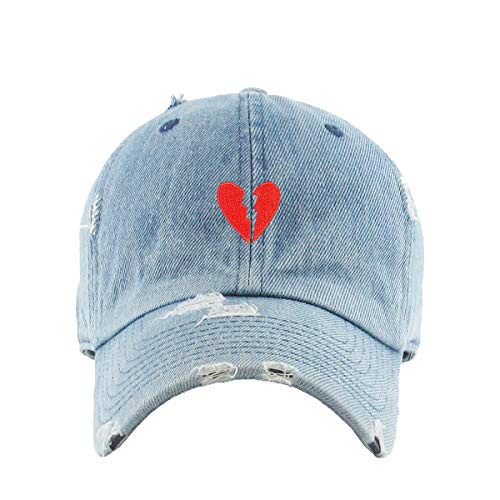 Broken Heart Vintage Baseball Cap bestickt verstellbar abgenutzt Papa Mütze - Bild 9 von 15
