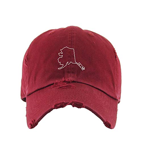 Alaska Map Vintage Baseball Cap Embroidered Adjustable Distressed Dad Hat - Picture 10 of 15