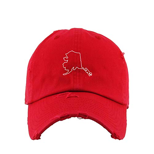 Alaska Map Vintage Baseball Cap Embroidered Adjustable Distressed Dad Hat - Picture 13 of 15