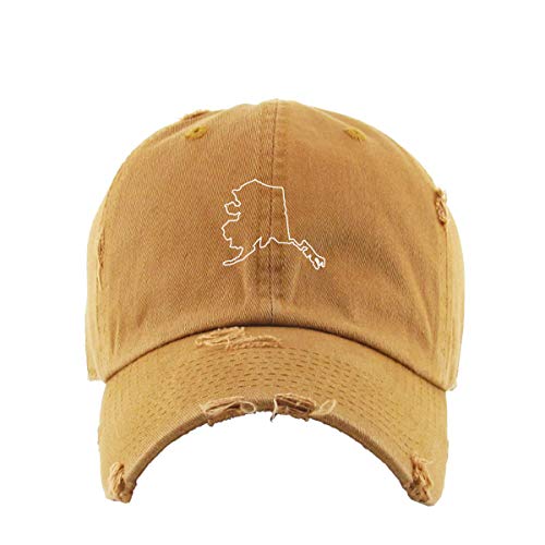 Alaska Map Vintage Baseball Cap Embroidered Adjustable Distressed Dad Hat - Picture 14 of 15