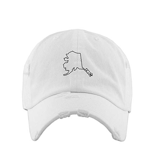 Alaska Map Vintage Baseball Cap Embroidered Adjustable Distressed Dad Hat - Picture 15 of 15