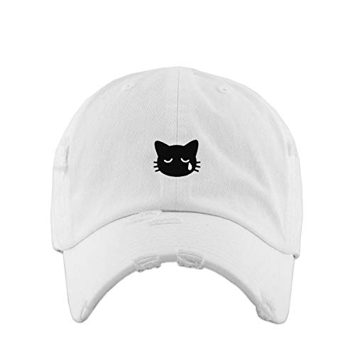 Crying Cat Vintage Baseball Cap Embroidered Cotton Adjustable Distressed Dad Hat - Picture 15 of 15