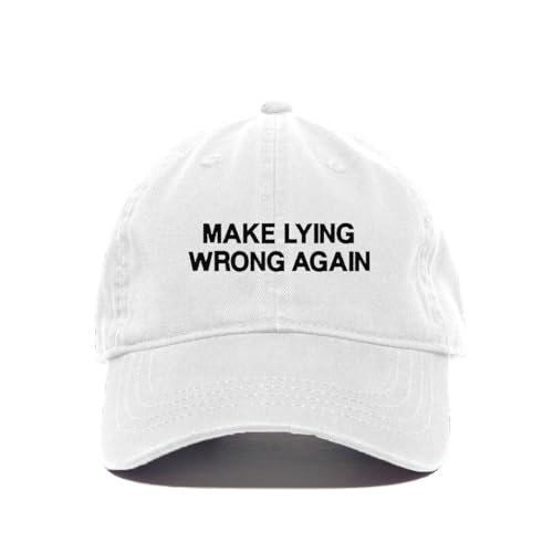 Make Lying Wrong Again Embroidered Baseball Cap Cotton Adjustable Dad Hat - Picture 19 of 19