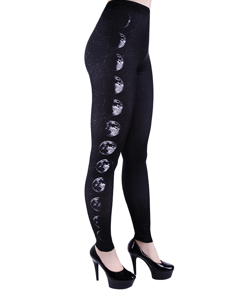 Restyle Moon Phases Map of the Stars Leggings, Black - Picture 8 of 12