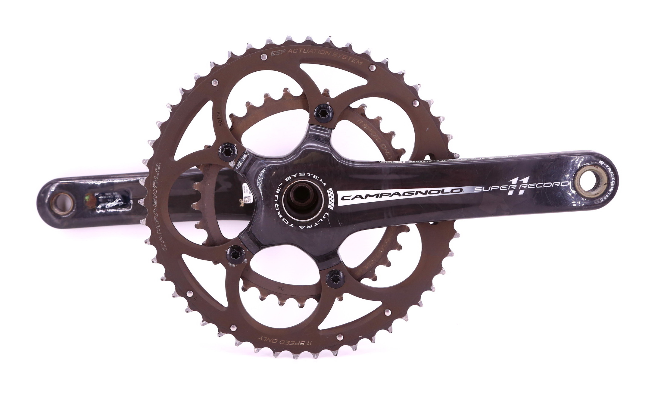 Campagnolo Record H11 Carbon Crankset 172.5 36//52 Chainrings 11 Speed MSRP $720