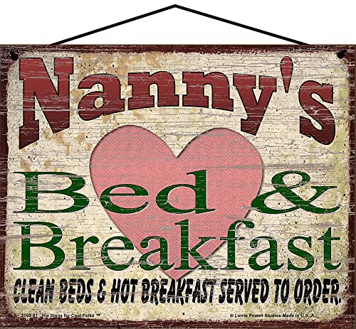 Nanny's Bed and Breakfast Sign for Grandma Mother's Day Gift Home B&B Decor - Picture 3 of 3