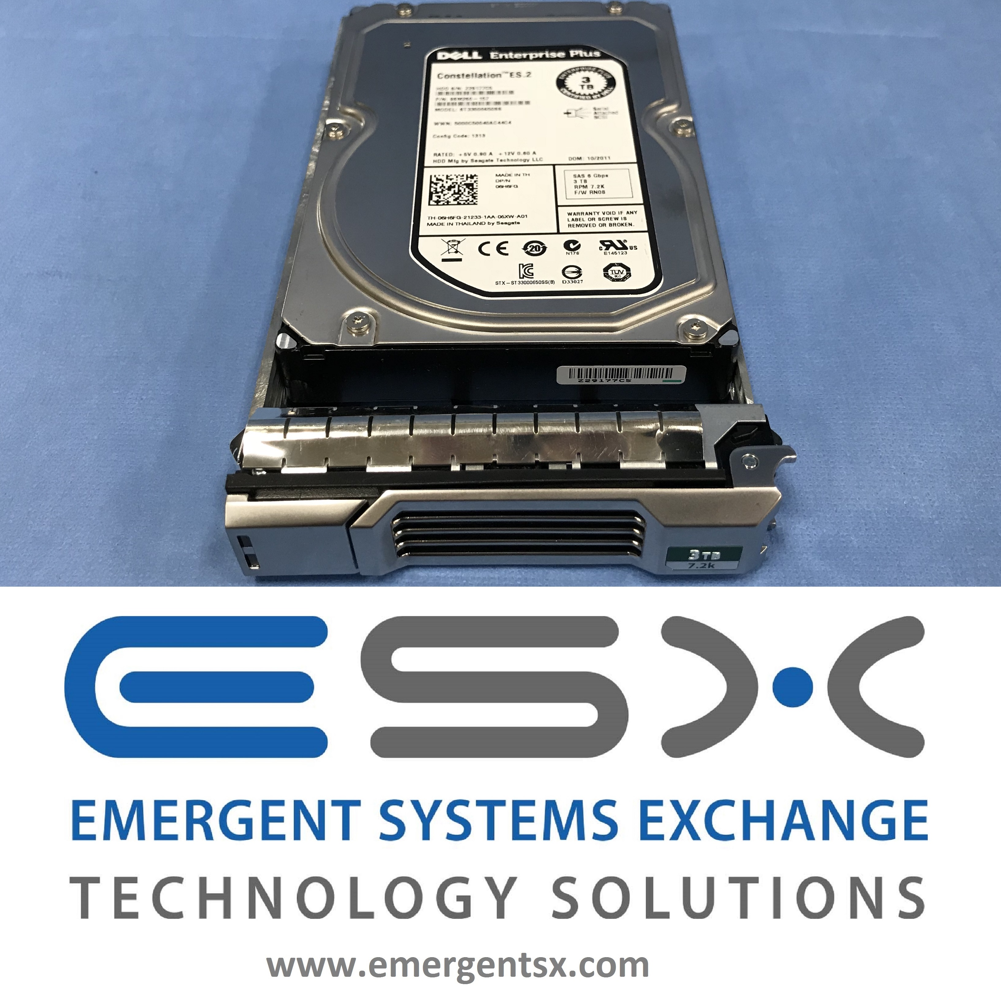 Dell EqualLogic 3TB 7.2K SAS Hard Drive 6H6FG PS4100 PS4110 PS6100 PS6110 PS6210