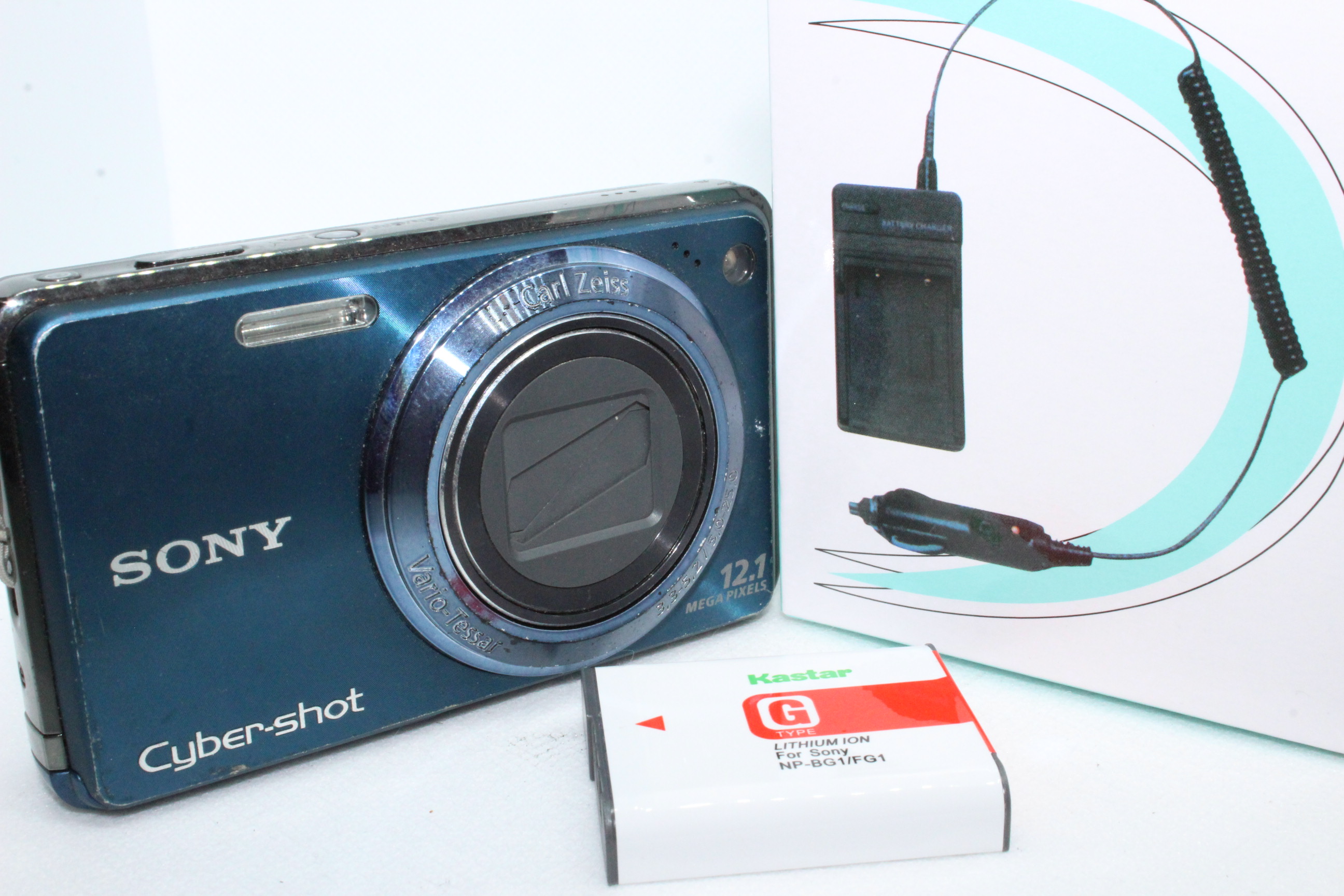 Sony CyberShot DSCW290 12.1MP Digital Camera Blue W/ Battery