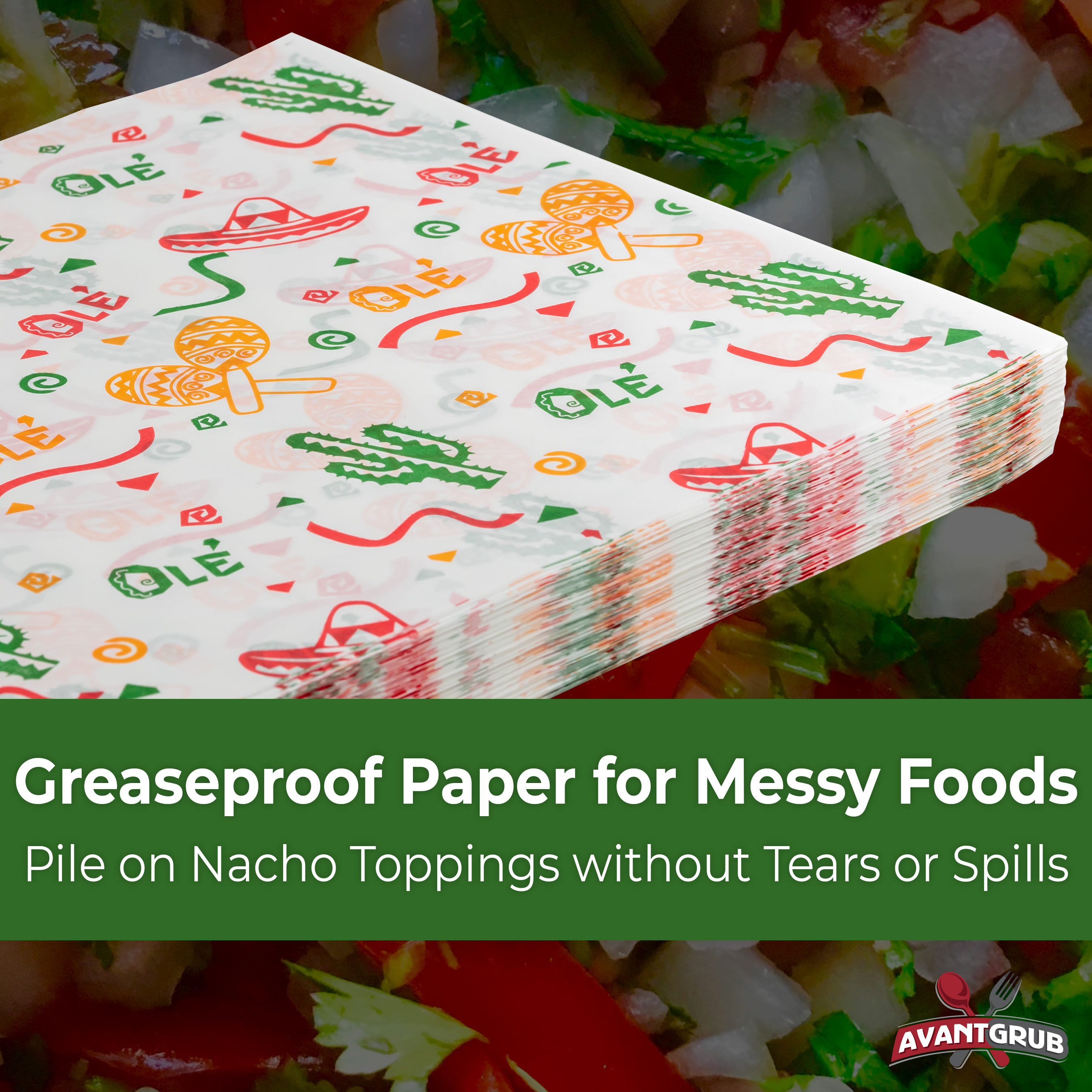 Fiesta Style Mexican Deli Paper Liner 12x12 Burrito & Taco Wrapper by Avant Grub - Imagen 24 de 28