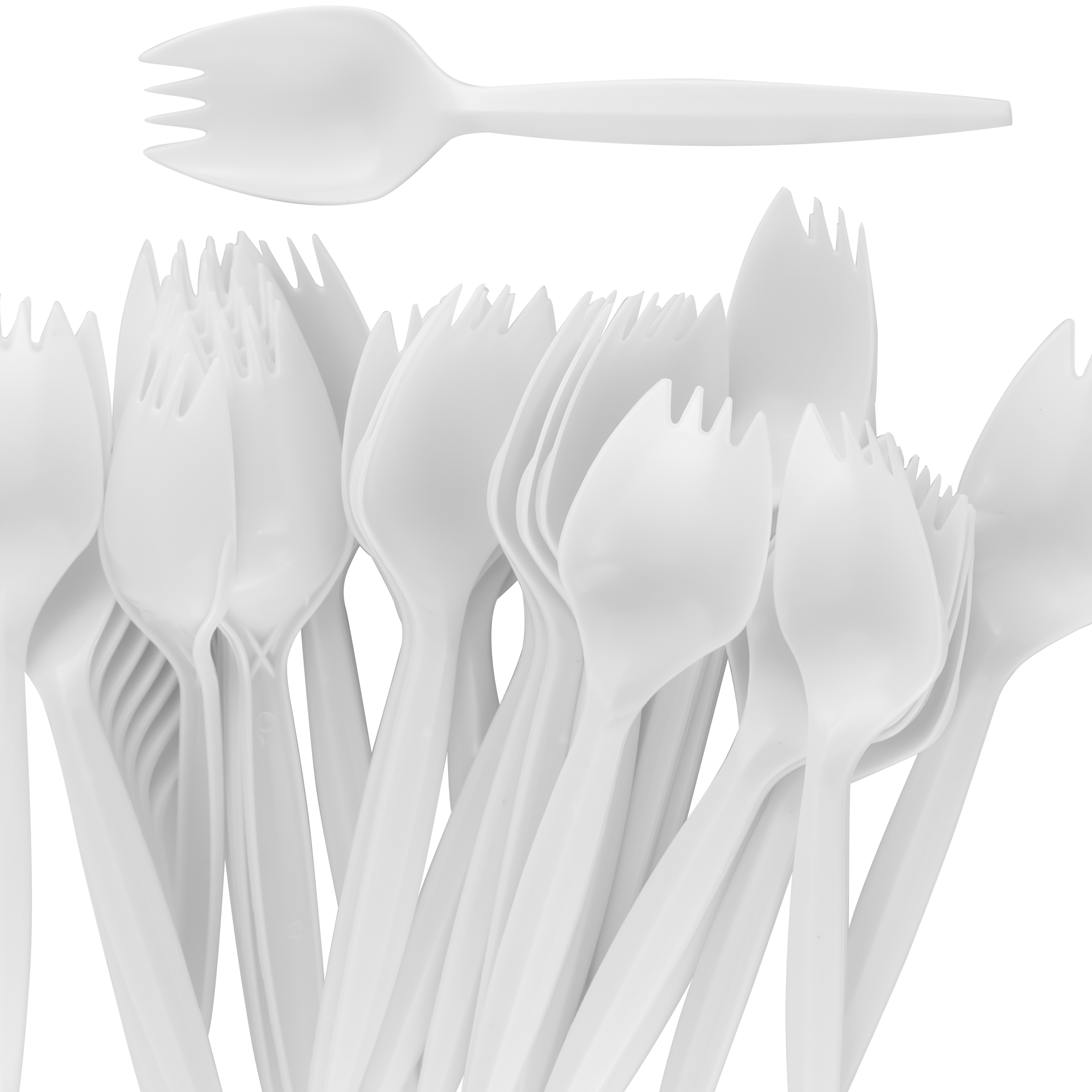 White Disposable Plastic Spork Bulk Pack Recyclable & BPAFree by Avant
