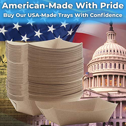 Bandejas de alimentos de papel marrón kraft de 3 libras reciclables y compostables de Avant Grub - Imagen 21 de 29