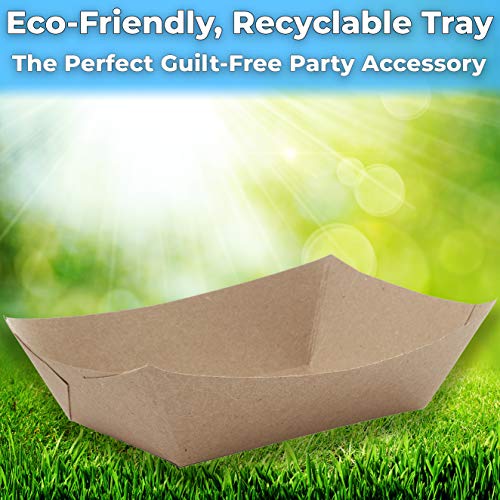 Bandejas de alimentos de papel marrón kraft de 3 libras reciclables y compostables de Avant Grub - Imagen 24 de 29