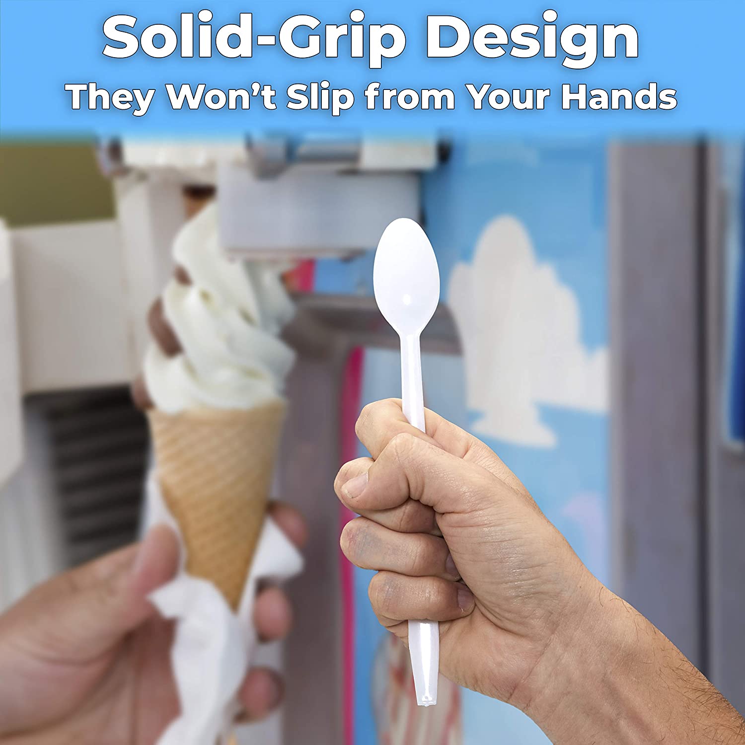 8" Plastic Soda Spoons for Ice Cream & Sundae, Red or White by Avant Grub - Picture 24 of 33