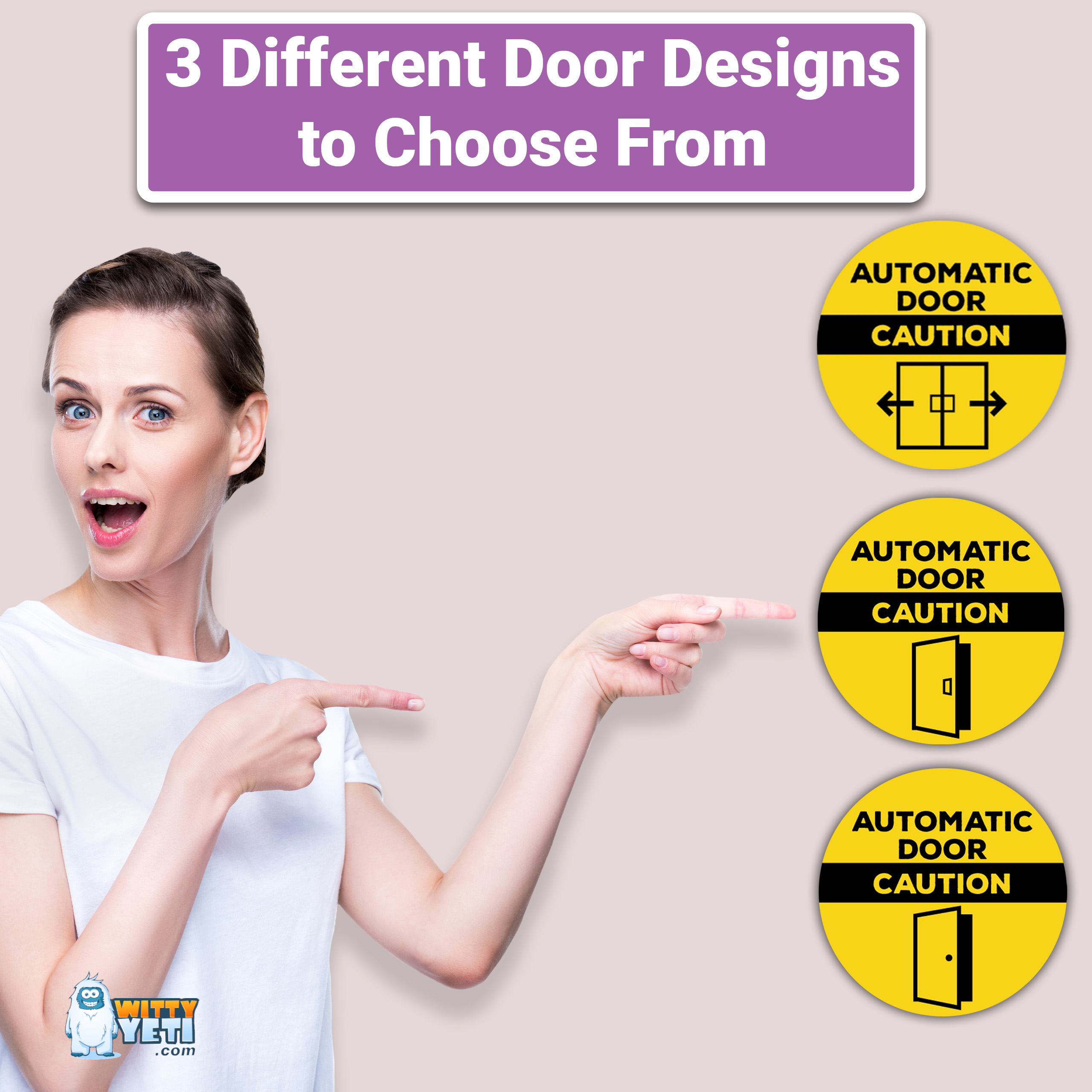 1PC XL Prank Automatic Door Sign Round 5" Novelty Sticker by Ellopi - Picture 22 of 27