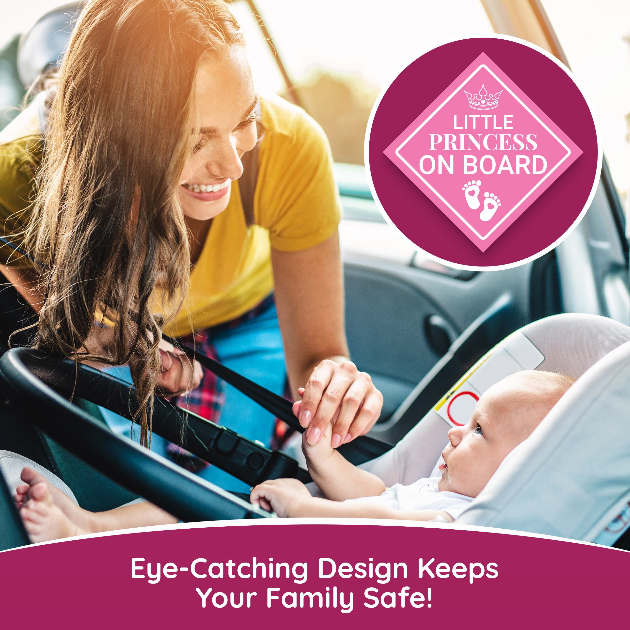 Little Prince/Princess on Board 4.5x4.5 Sticker. Waterproof Baby Car Decals - Picture 15 of 16