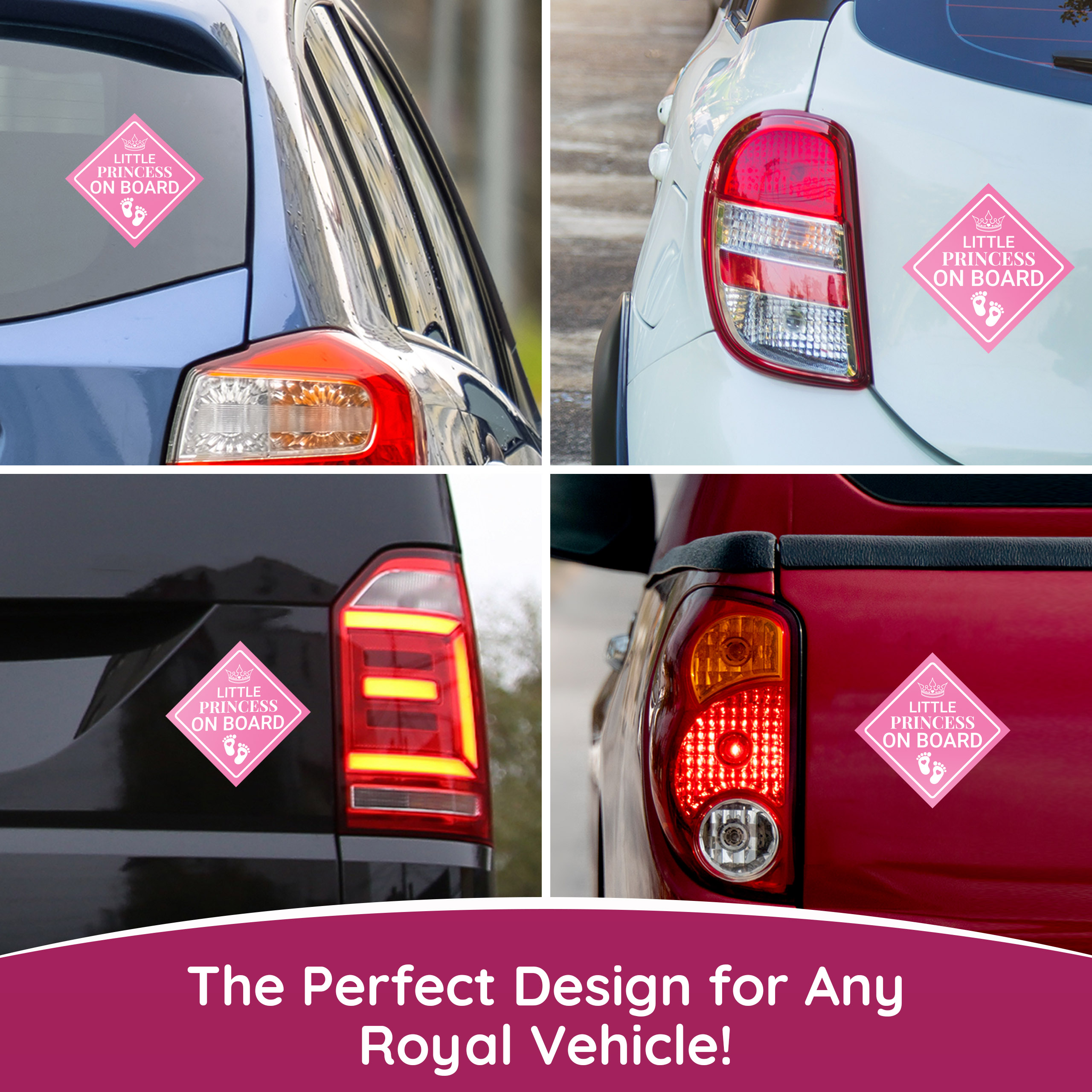 Little Prince/Princess on Board 4.5x4.5 Sticker. Waterproof Baby Car Decals - Picture 13 of 16