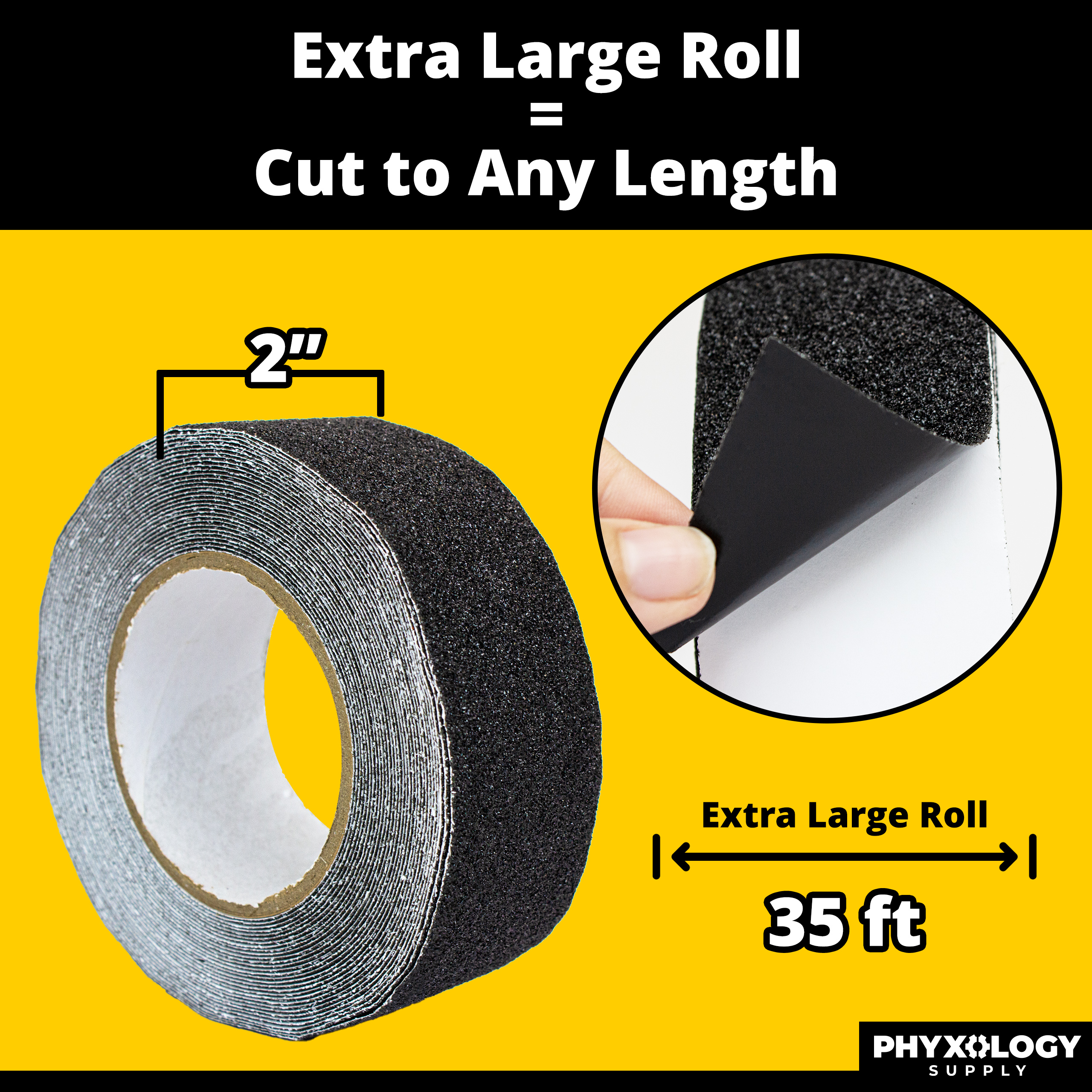 Phyxology Commerical Grade Anti Slip Waterproof Grit Floor Tape, 35' Roll - Picture 13 of 26