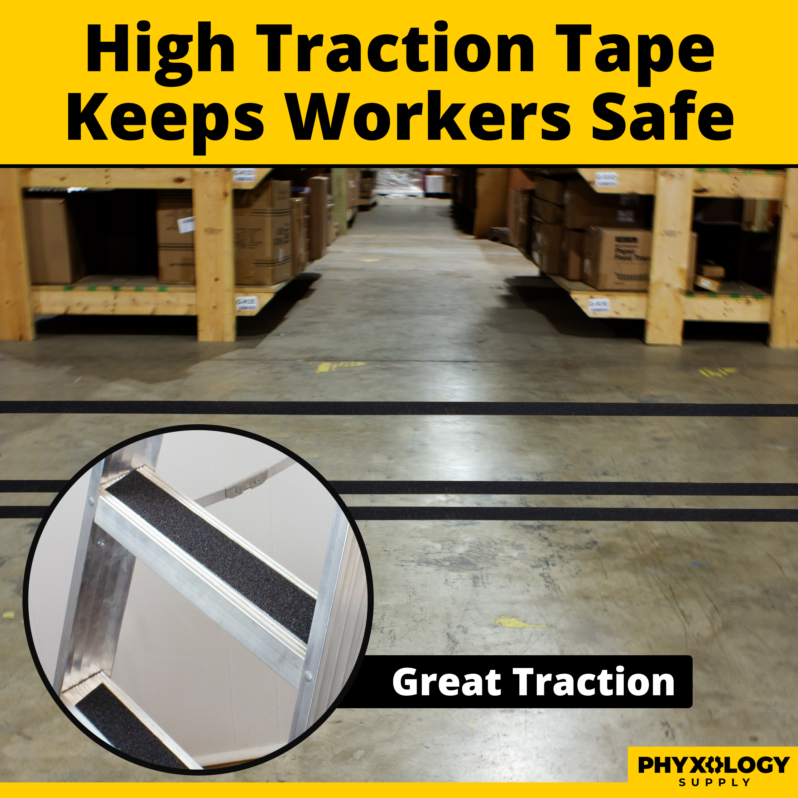 Phyxology Commerical Grade Anti Slip Waterproof Grit Floor Tape, 35' Roll - Picture 9 of 26