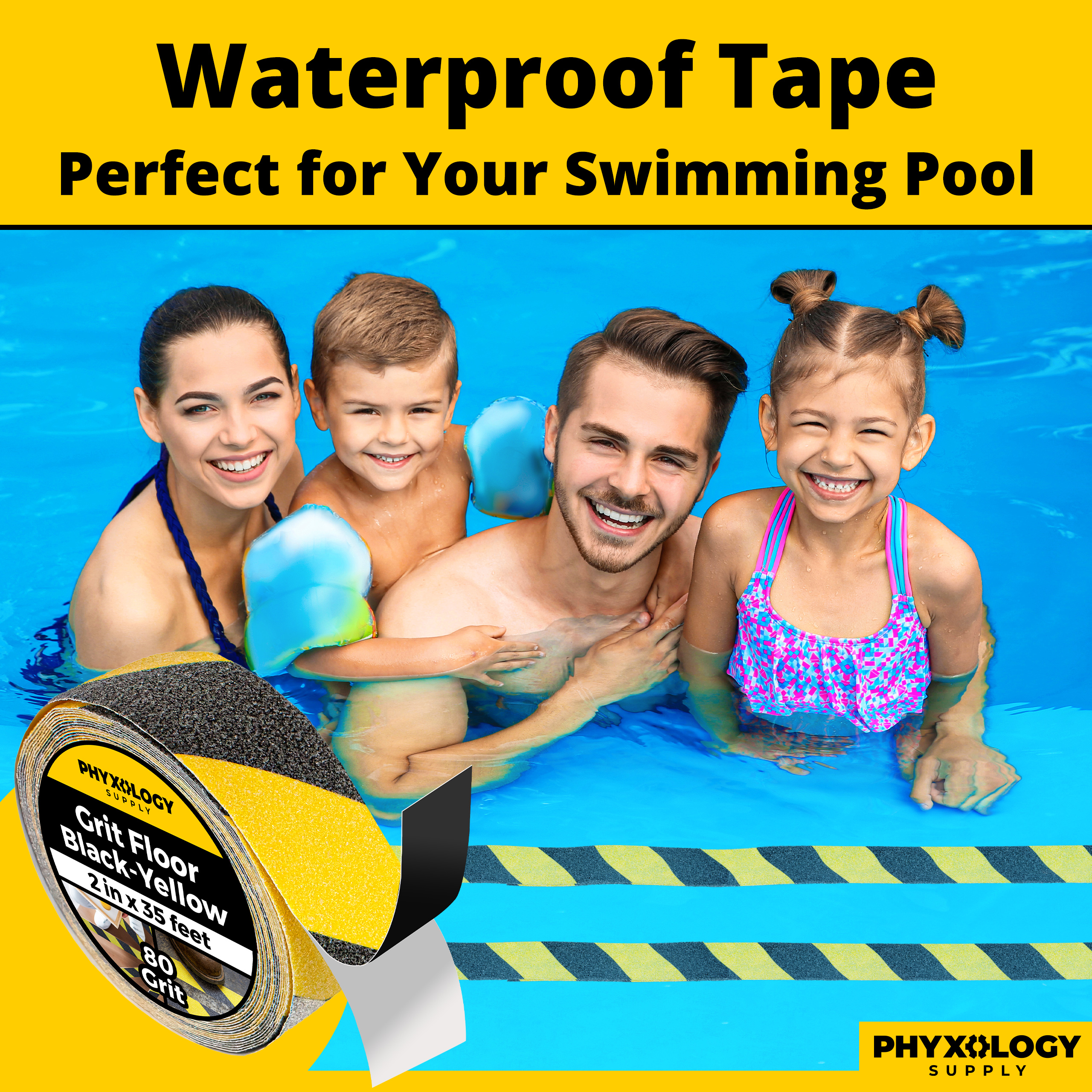 Phyxology Commerical Grade Anti Slip Waterproof Grit Floor Tape, 35' Roll - Picture 26 of 26