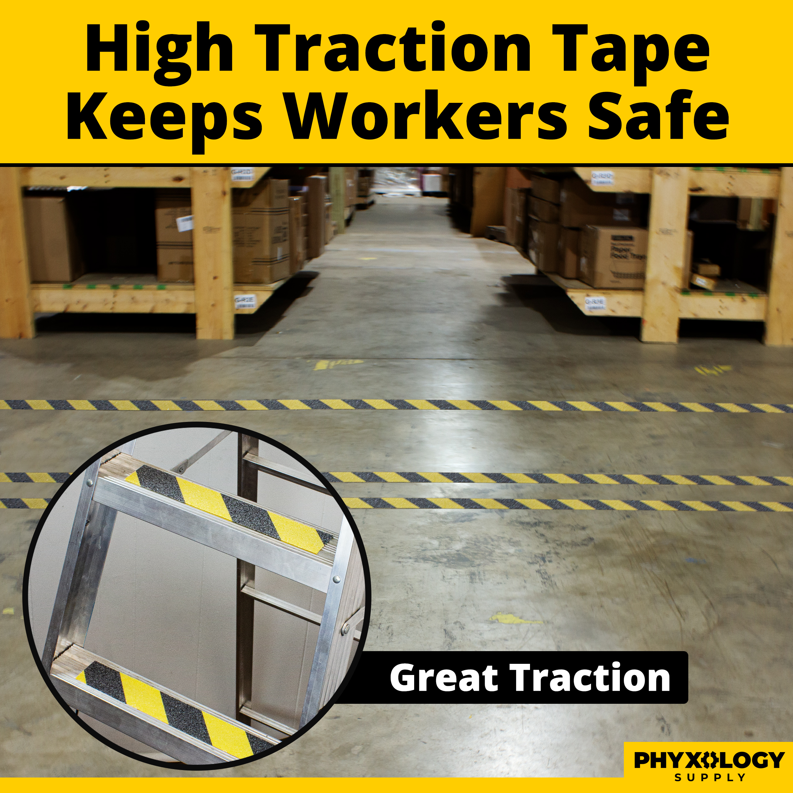 Phyxology Commerical Grade Anti Slip Waterproof Grit Floor Tape, 35' Roll - Picture 21 of 26