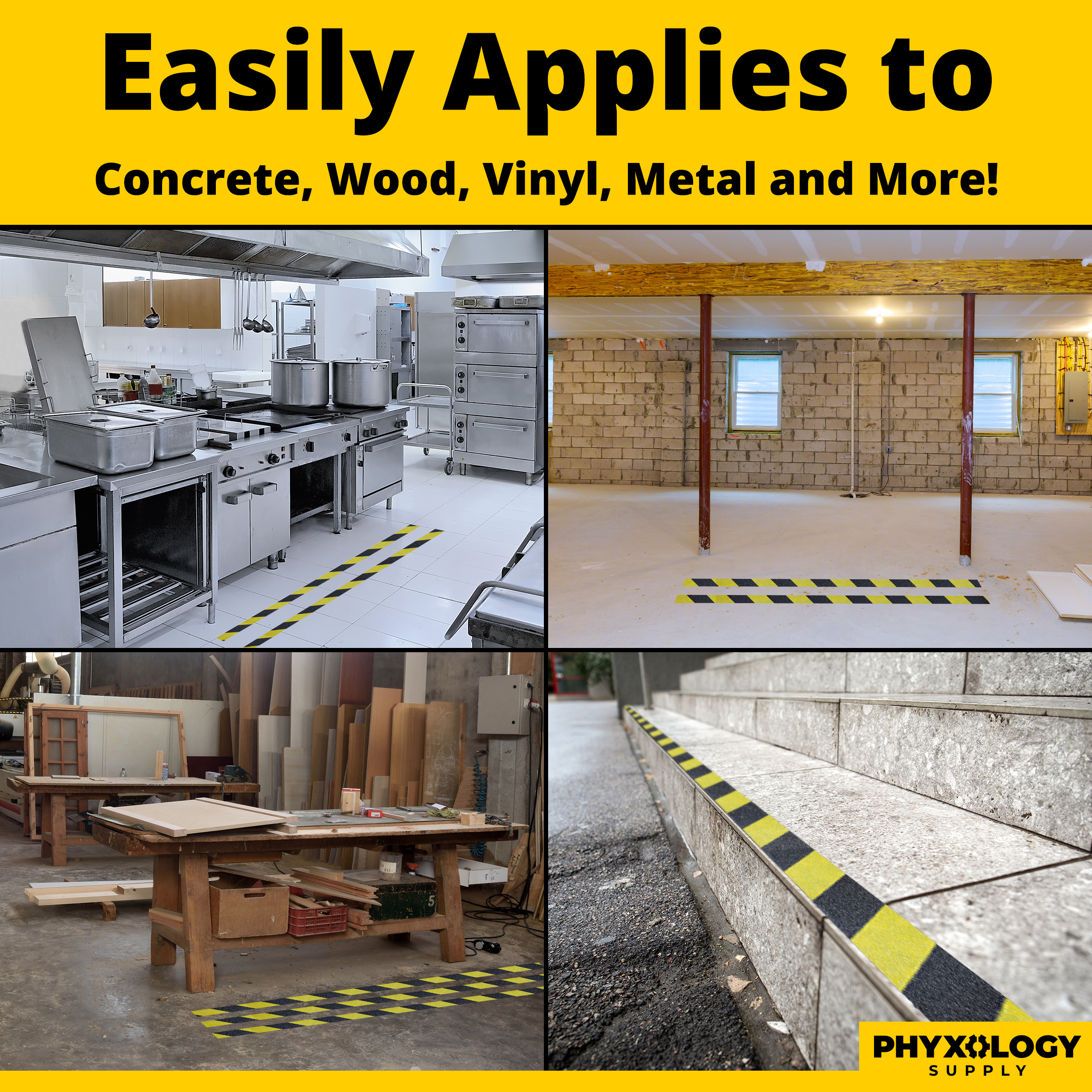 Phyxology Commerical Grade Anti Slip Waterproof Grit Floor Tape, 35' Roll - Picture 24 of 26