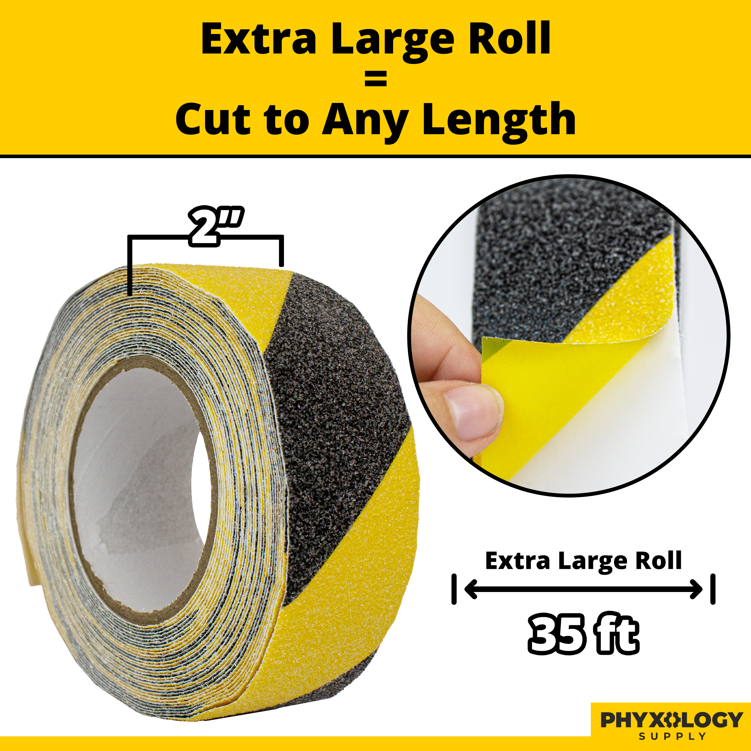 Phyxology Commerical Grade Anti Slip Waterproof Grit Floor Tape, 35' Roll - Picture 25 of 26