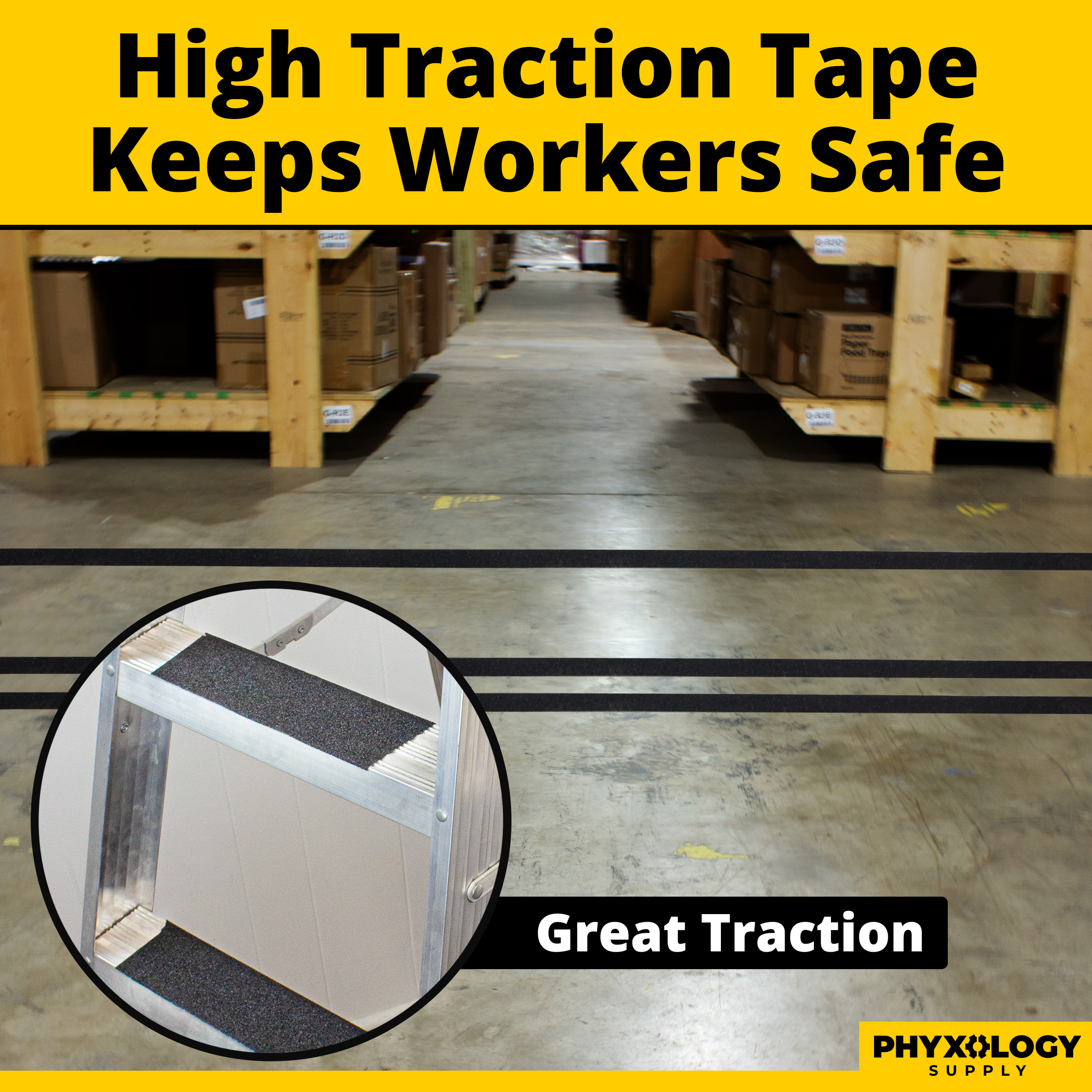 Phyxology Commerical Grade Anti Slip Waterproof Grit Floor Tape, 35' Roll - Picture 16 of 26
