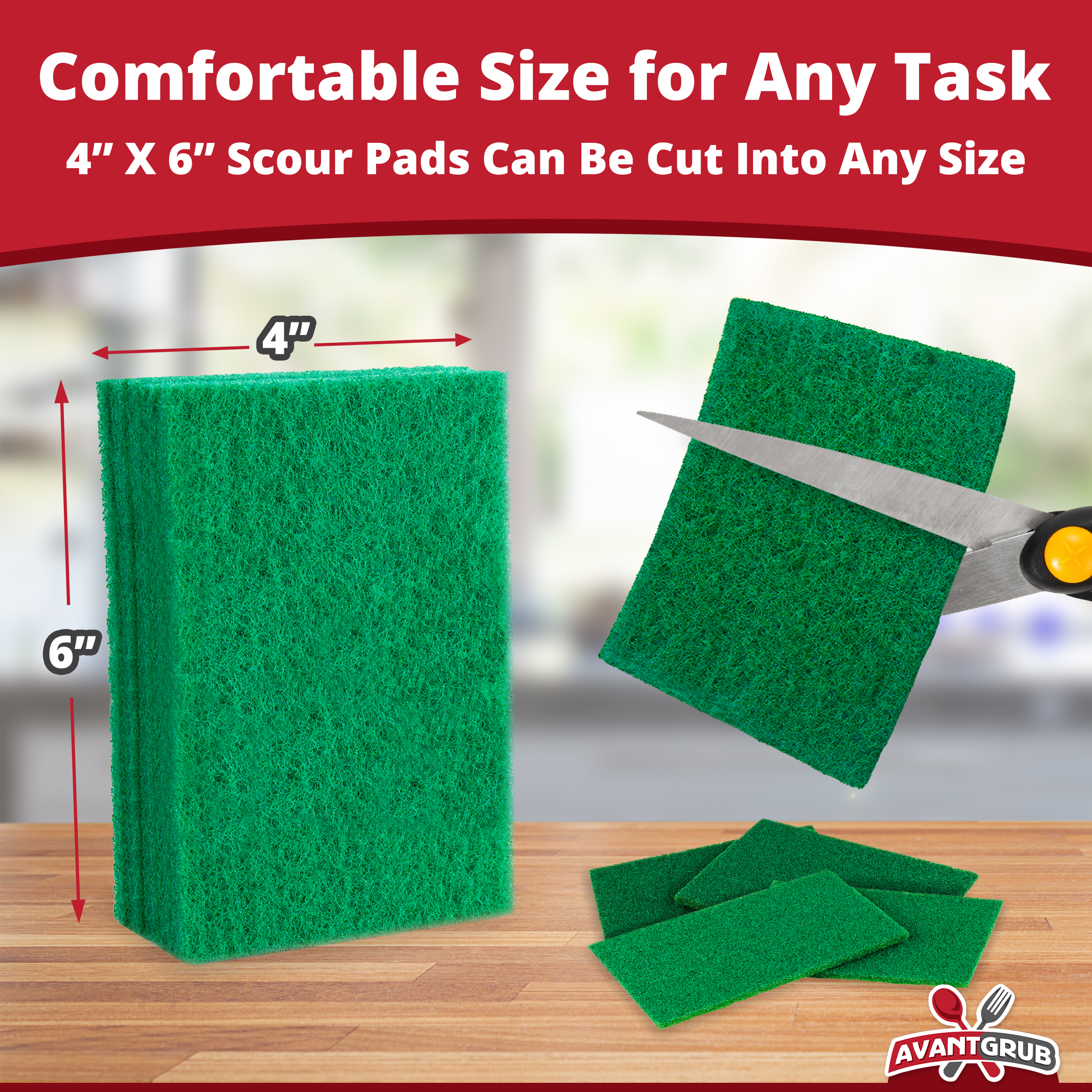 Avant Grub Green Recycled Scour Pads, Eco-Friendly Kitchen Cleaning - Picture 30 of 31