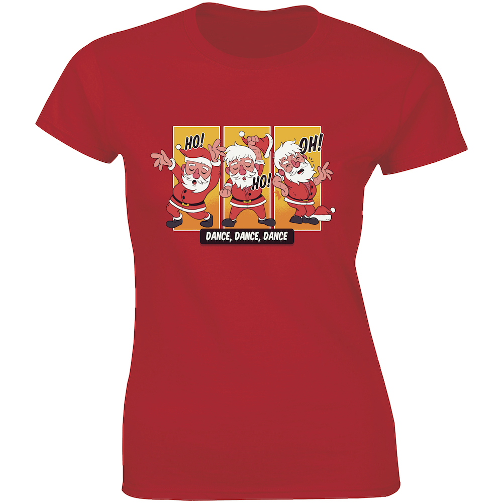3 Santa Clause Dancing T-Shirt Funny Christmas Xmas Tee Cool Cute