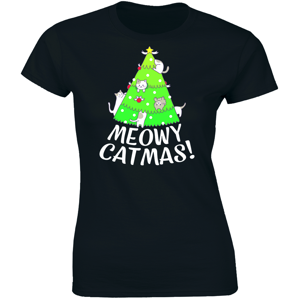 Meowy Catmas Shirt Christmas Holiday Cats Lover Women's Premium