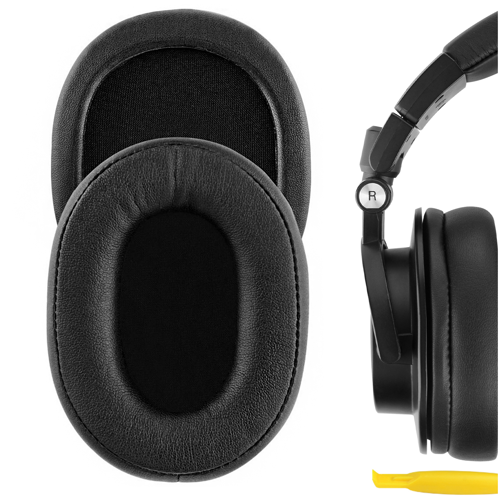 Geekria Replacement Ear Pads for ATHM50X, ATHM50 Headphones (Black