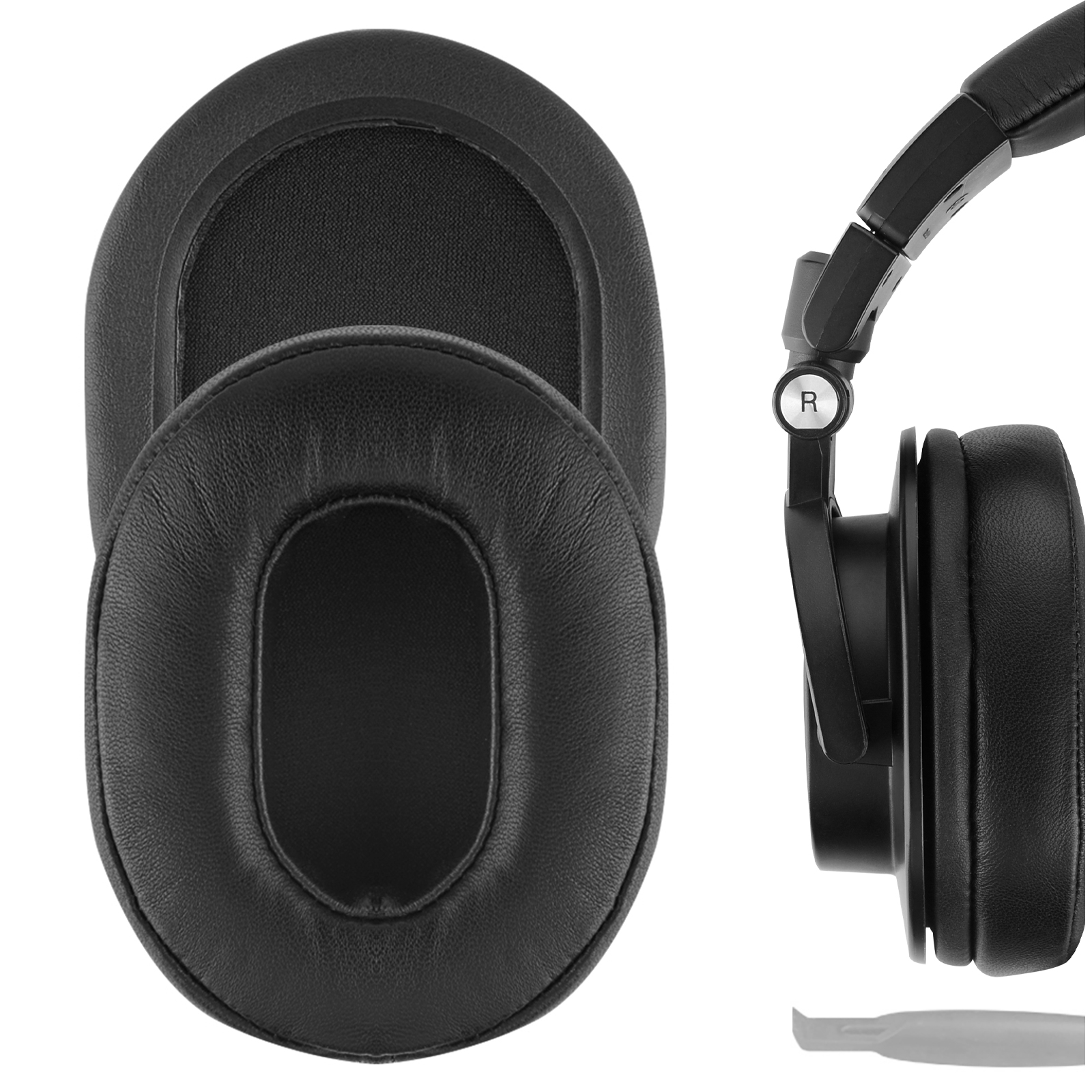 Geekria Sheepskin Replacement Ear Pads for ATH M50X Headphones (Black