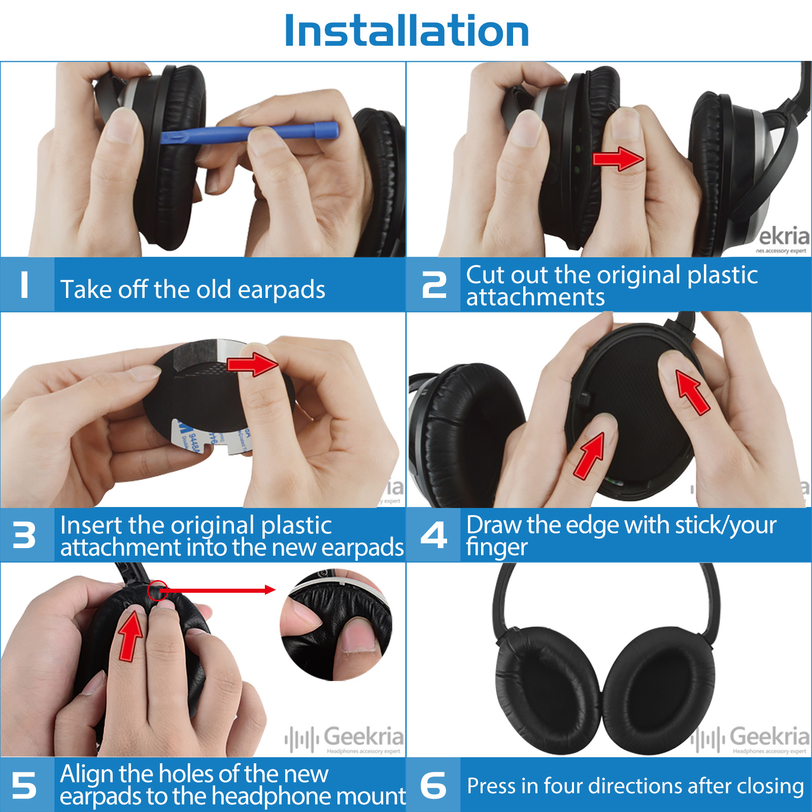 Geekria Replacement Ear Pads for Bose QC25 Headphones