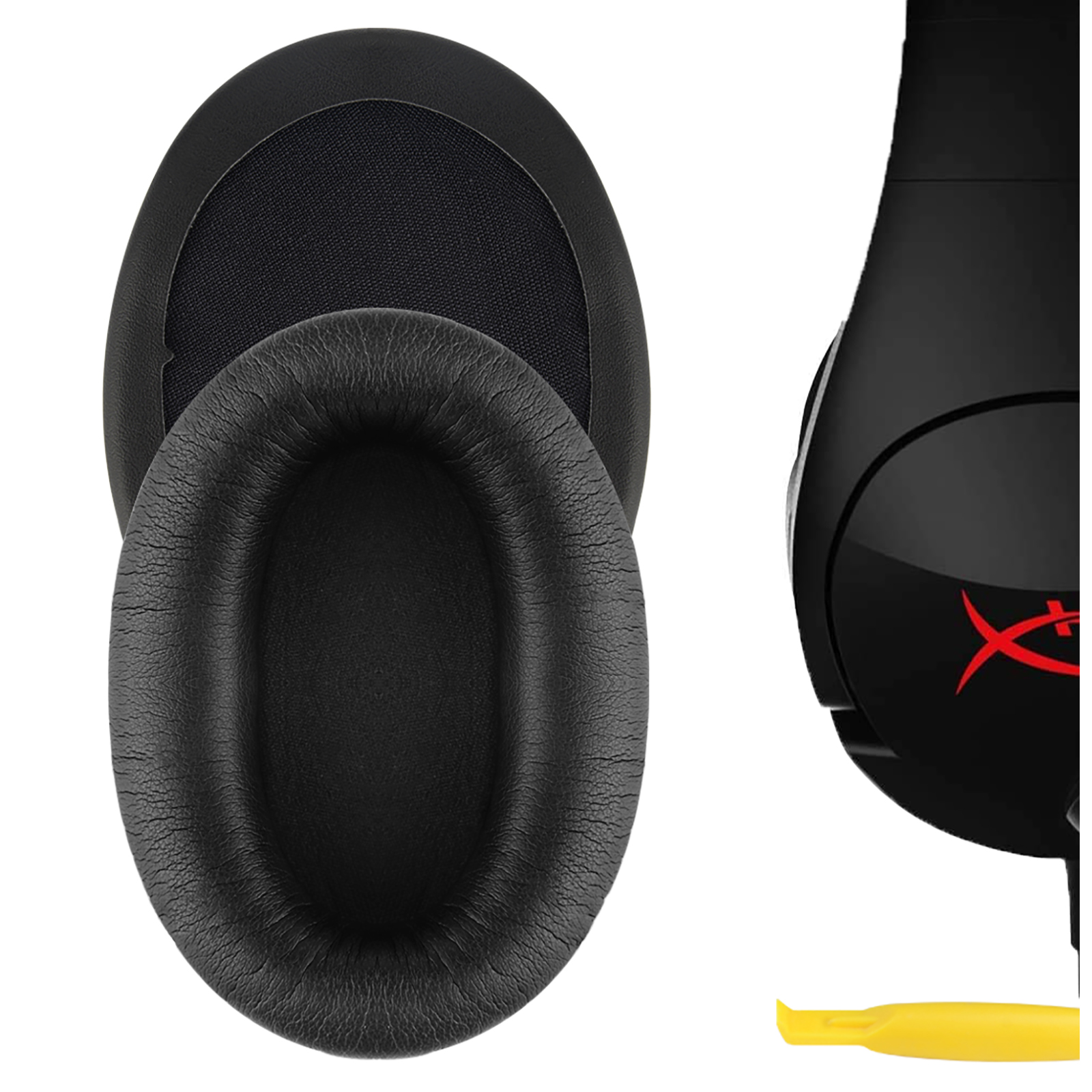 Geekria Replacement Ear Pads for HyperX Cloud Flight Headphones (Black