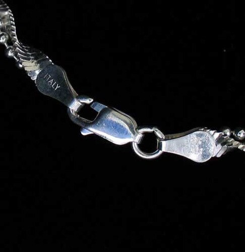Sterling Silver Bead Herringbone Twist Chain Necklace Kupowanie bomby z natychmiastową dostawą