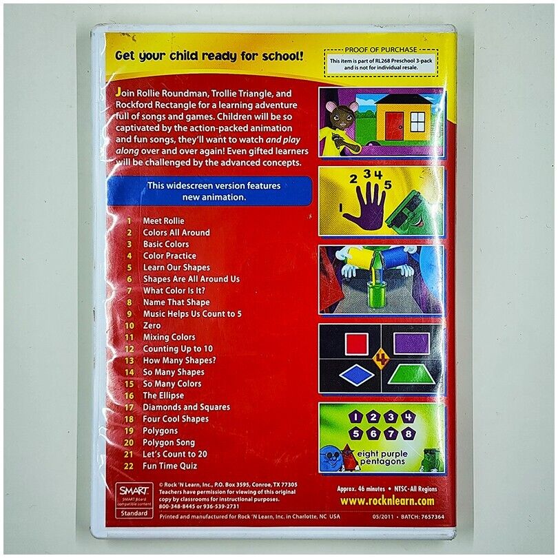Colors, Shapes & Counting by Rock 'N Learn (2003, DVD) | eBay