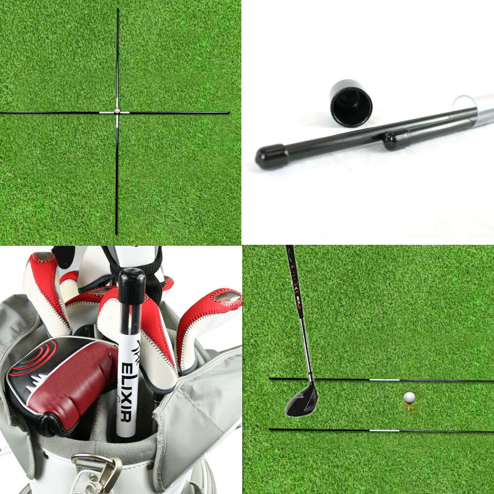 2Pcs Golf Alignment Sticks Swing Tour Trainer Rod Ball Striking Aid