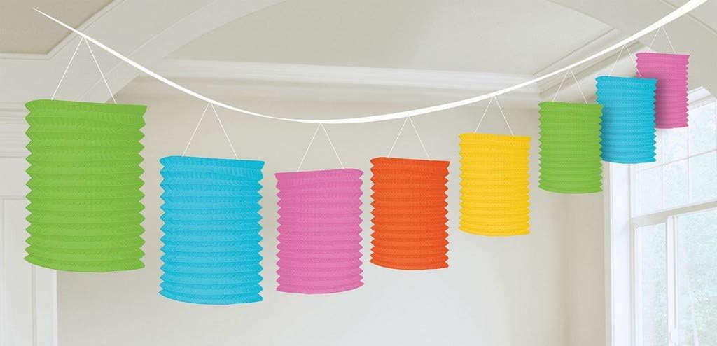Solid Color Birthday Theme Party Hanging Decoration Lantern Garland 13 COLORS