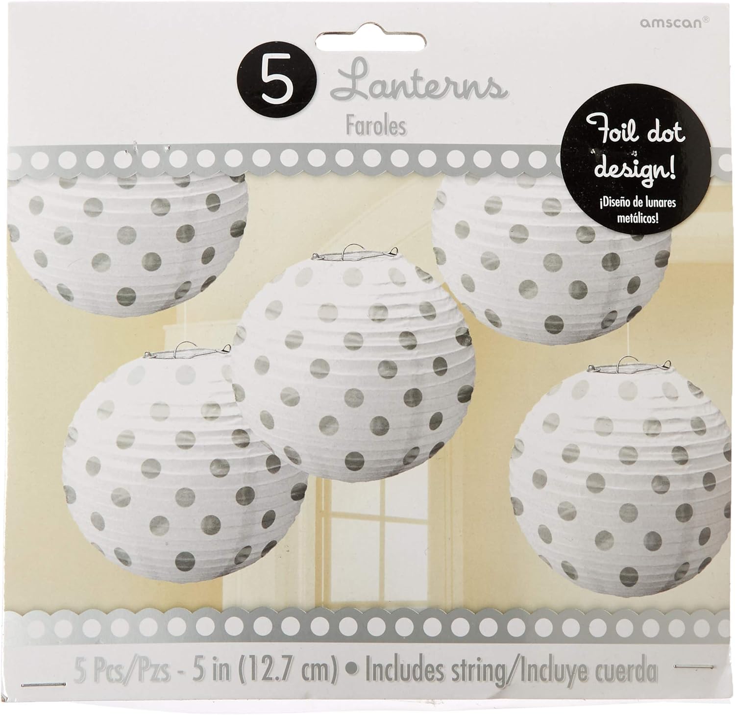 Solid Color Polka Dot Theme Party Decoration 5″ Mini Hot Stamp Lanterns 6 COLORS