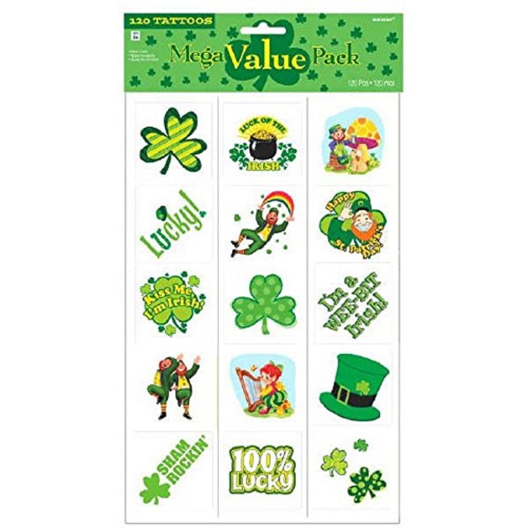 St. Patrick's Day Irish Holiday Party Favor Mega Value Pack Temporary Tattoos - Bild 1 von 2