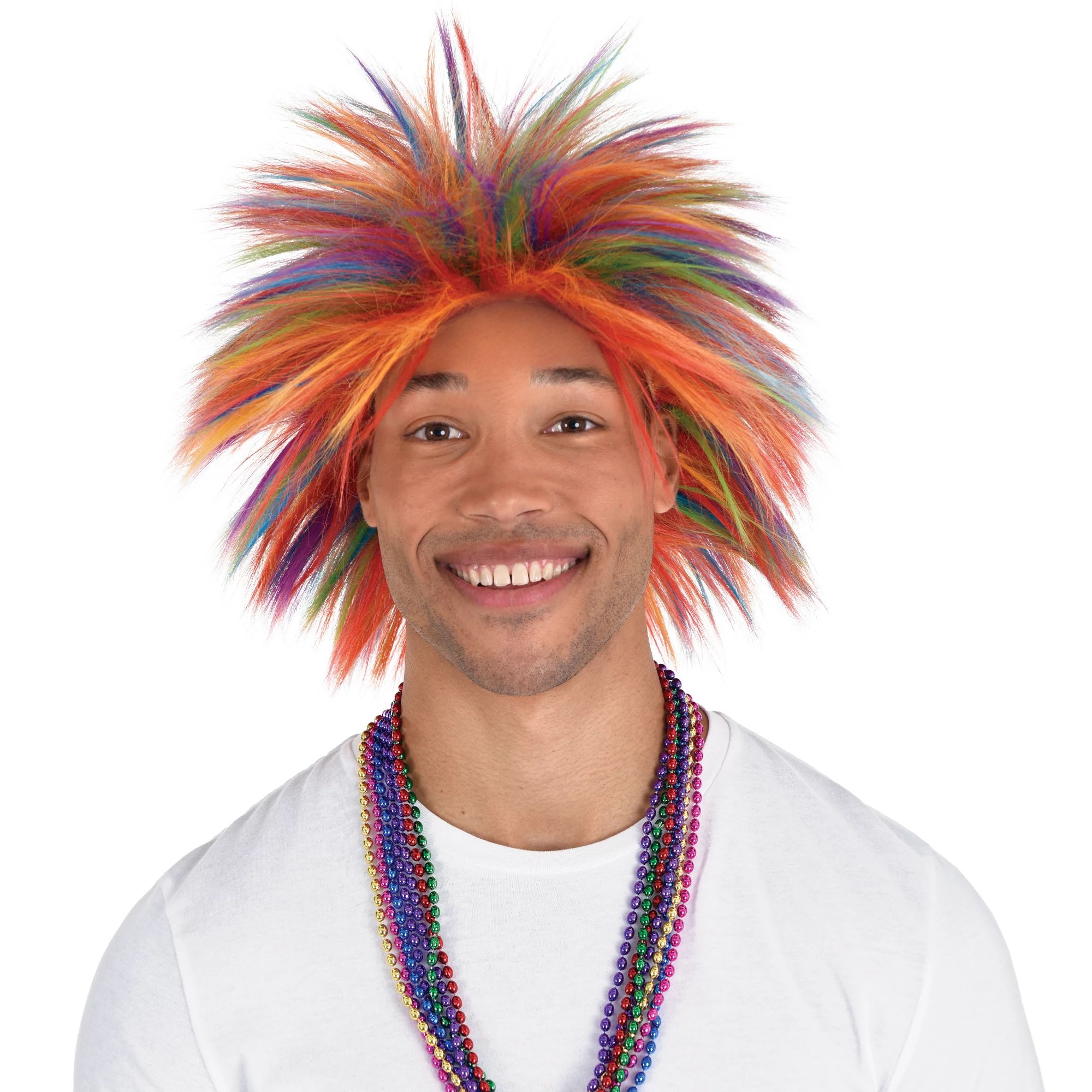 Crazy Wig School Spirit Spiked Fancy Dress Halloween Costume Accessory 9 COLORS - Picture 10 of 10