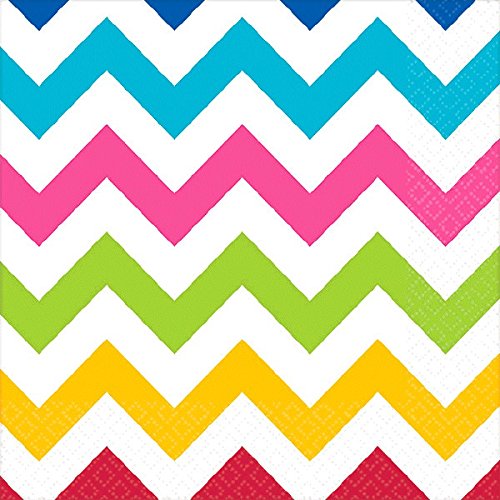 Chevron Polka Dot Modern Theme Birthday Party Paper Beverage Napkins 15 COLORS - Picture 13 of 13