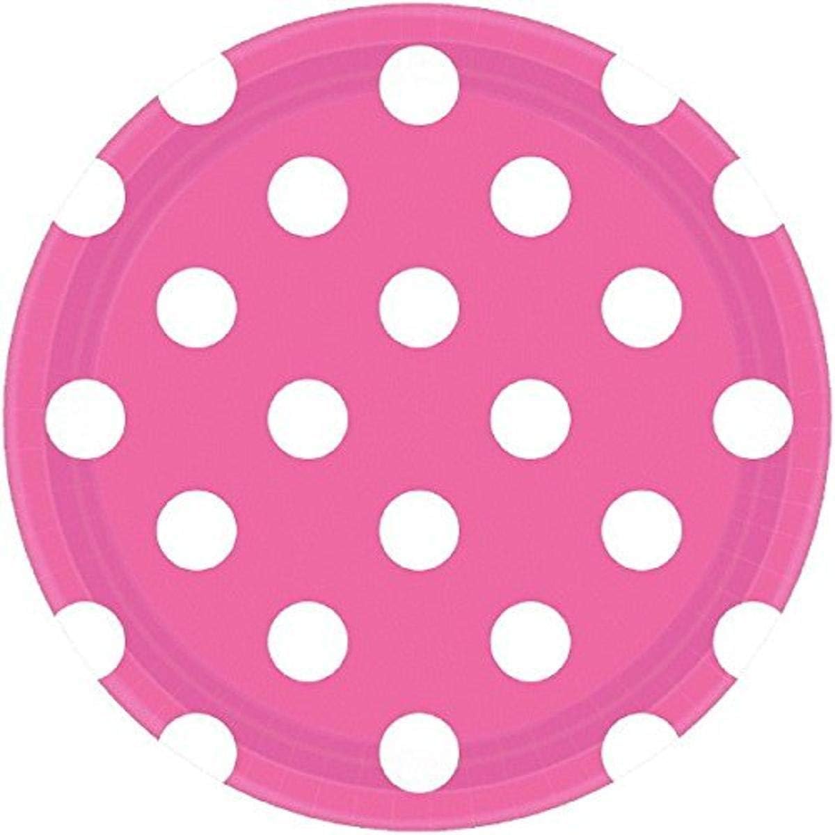 Dots Polka Solid Color Theme Birthday Party 7″ Paper Dessert Plates 10 COLORS