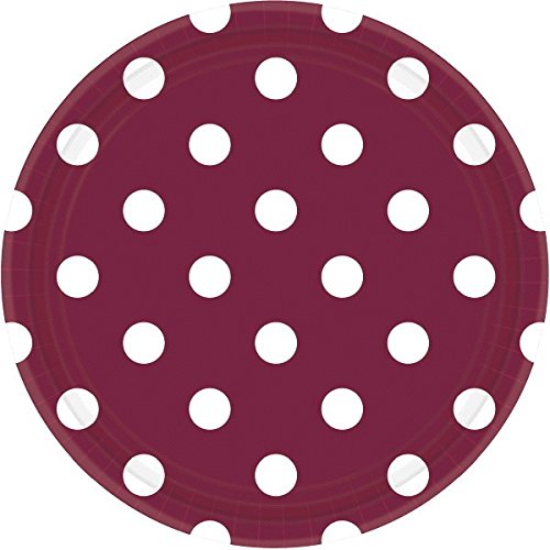 Dots Polka Dot Solid Color Theme Birthday Party 9″ Paper Dinner Plates 11 COLORS