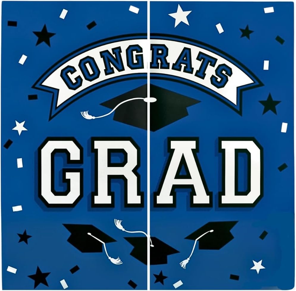Congrats Grad Graduation Theme Party Hanging Wall Decoration Backdrop 7 COLORS