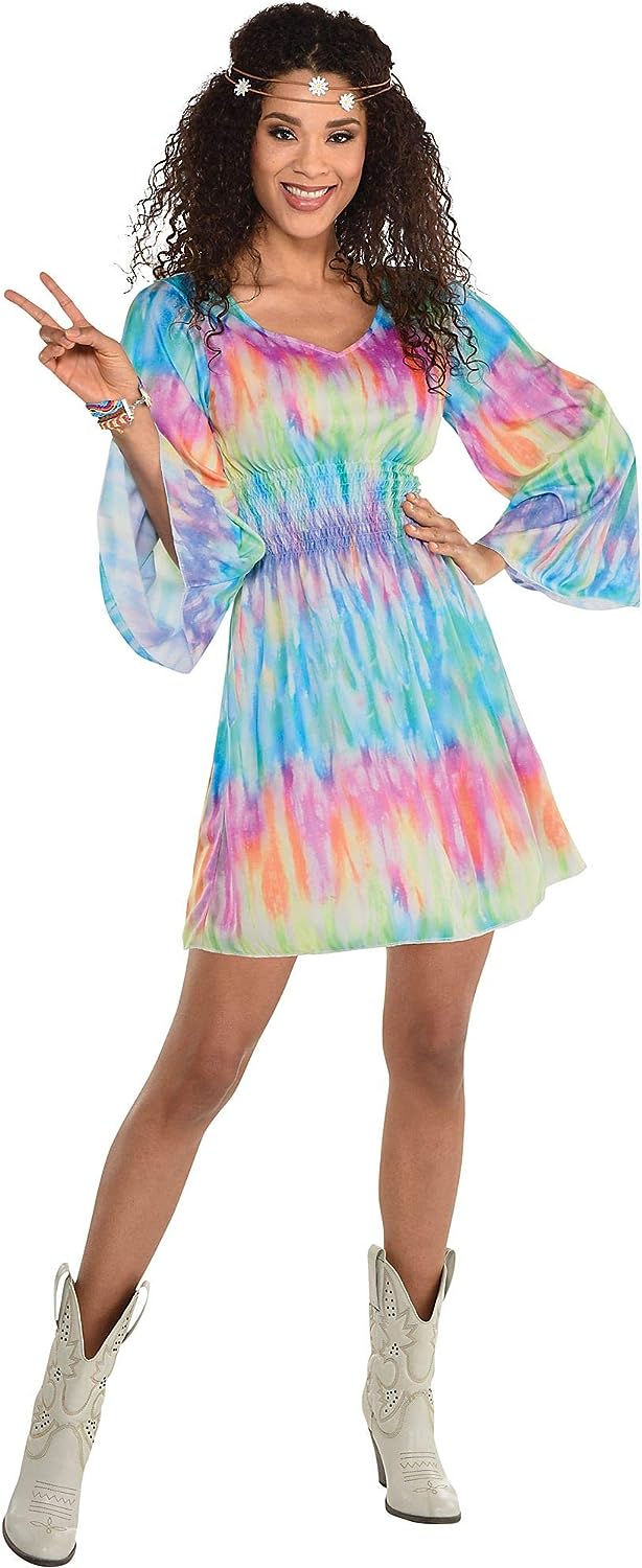 Festival Dress Groovy 60's Suit Yourself Fancy Dress Up Halloween Adult Costume - Picture 3 of 4
