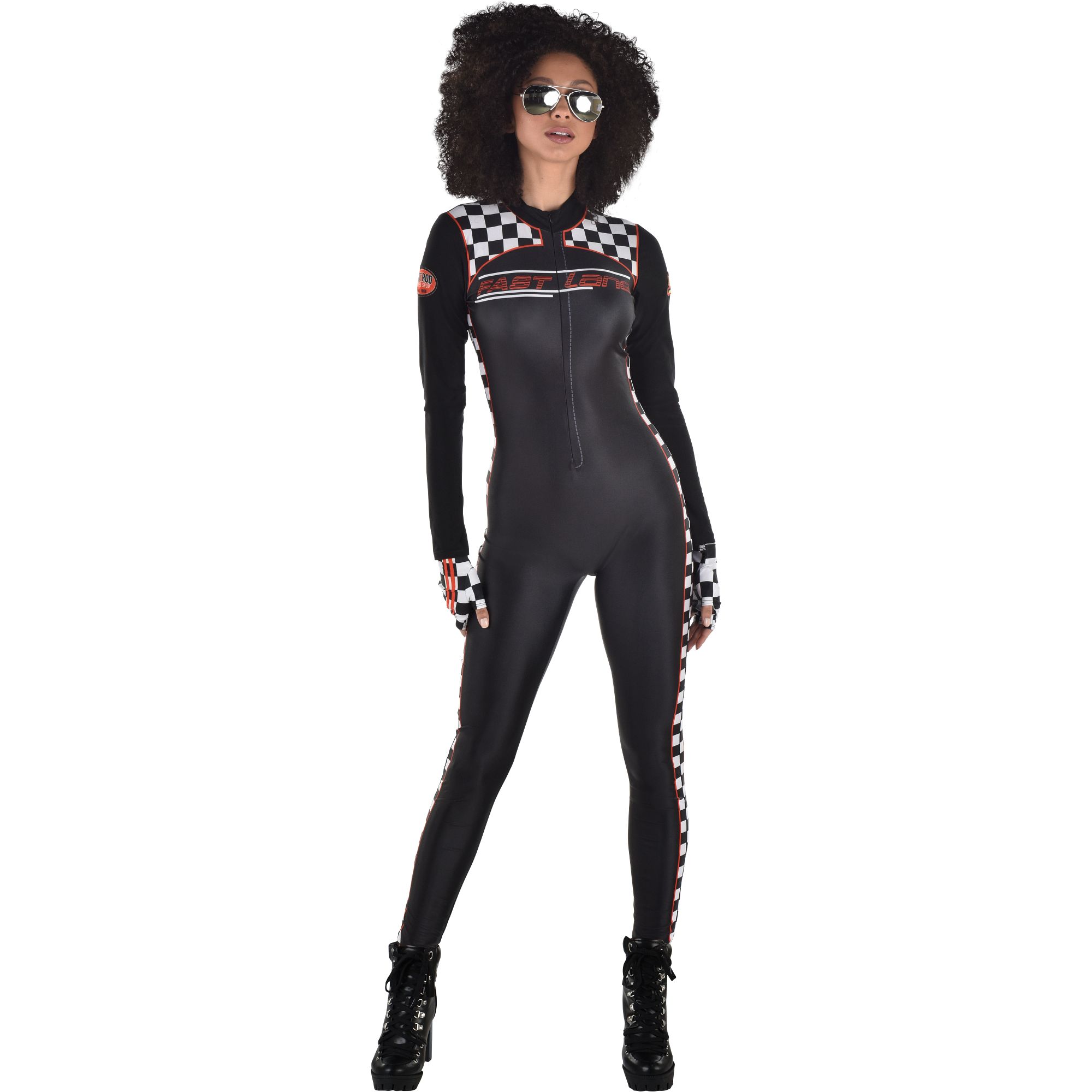 Racer Catsuit Race Car Driver Suit Yourself Fancy Dress Halloween Adult Costume - Picture 3 of 6