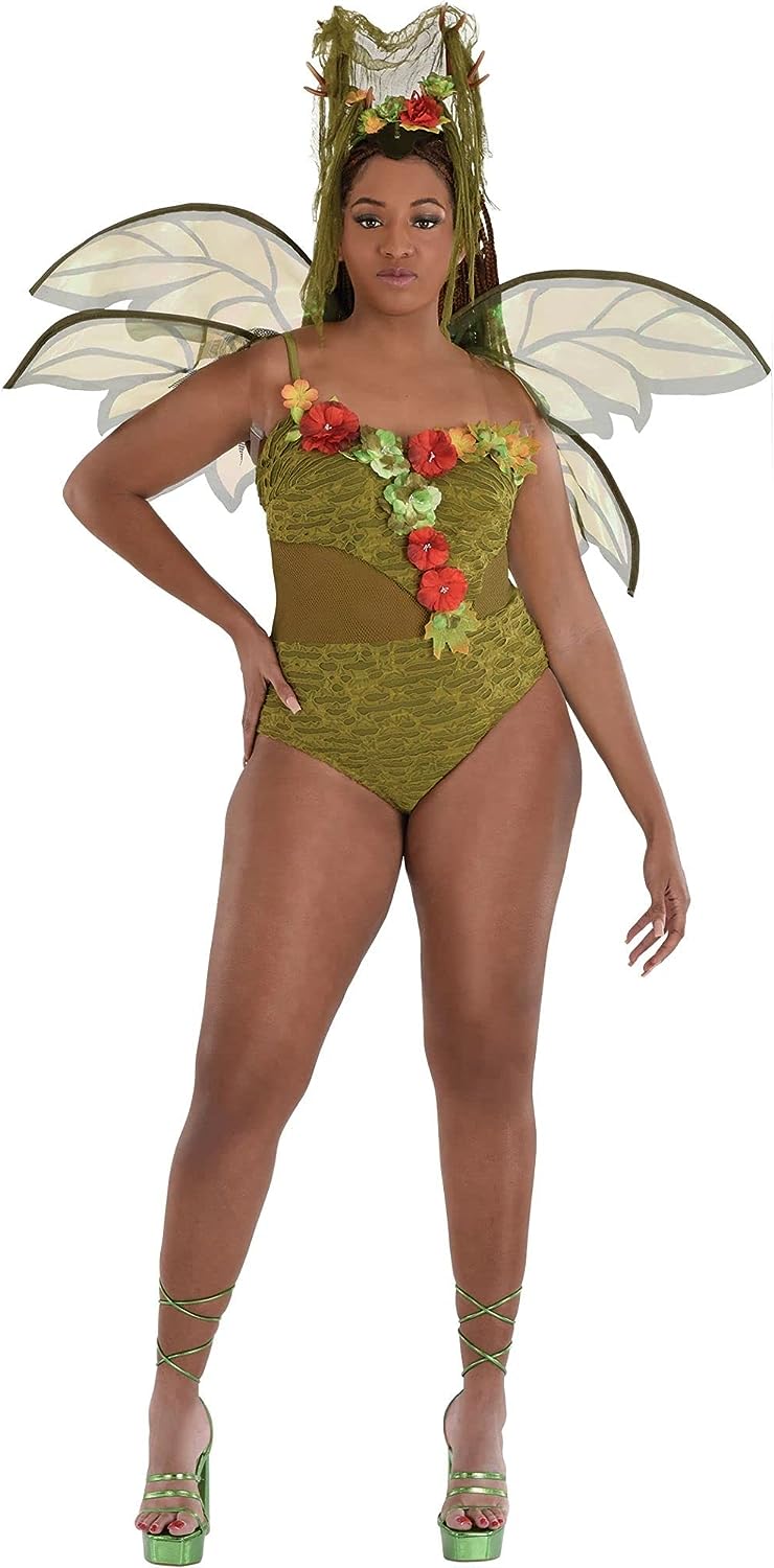 Woodland Bodysuit Fairy Green Suit Yourself Fancy Dress Halloween Adult Costume - Picture 7 of 8