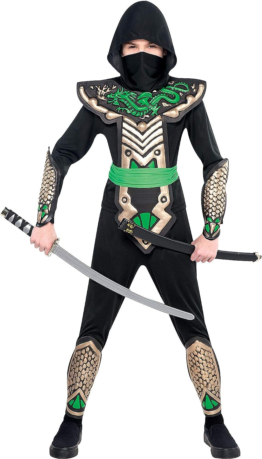 Dragon Slayer Ninja Warrior Martial Artist Fancy Dress Halloween Child Costume - Picture 3 of 10