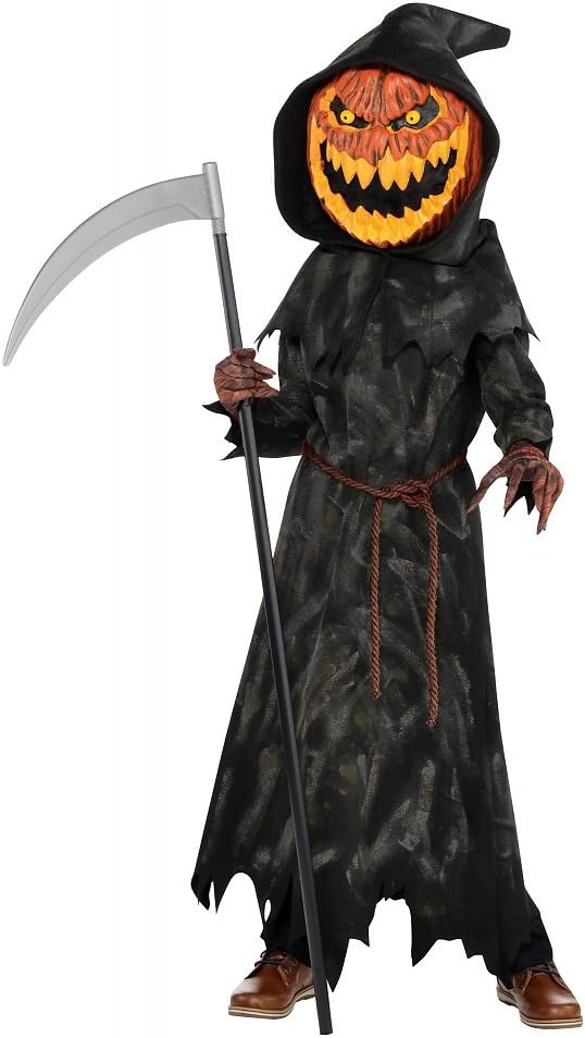 Jack-O-Head Jack O Lantern Pumpkin Monster Fancy Dress Halloween Child Costume - 第 9/10 張圖片